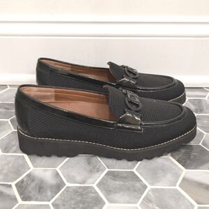 Donald J. Pliner Black Clio Loafer With Lug Sole Size 7.5 Women's